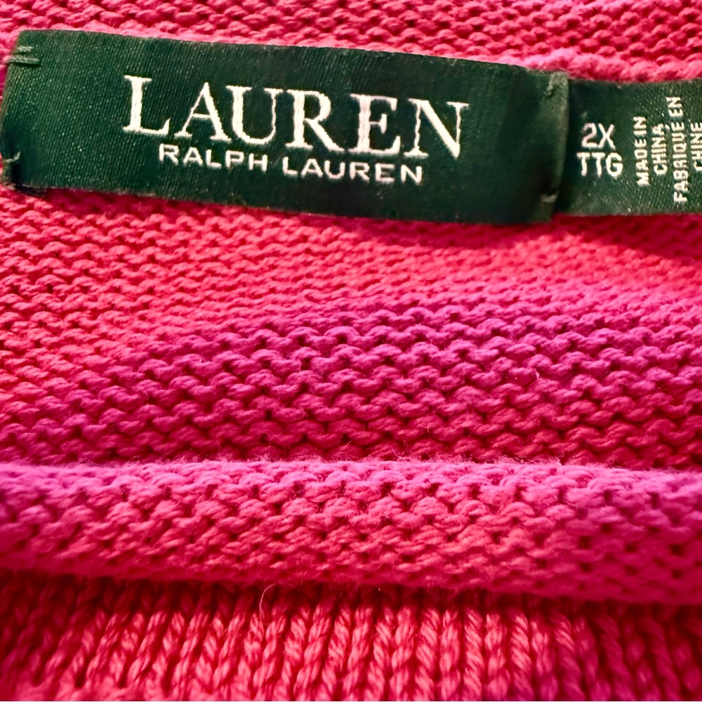 Lauren Ralph Lauren Dip-Dye Ombre Knit Sweater 2X - Picture 4 of 4